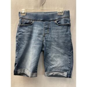 Levi Strauss signature gold pull on Bermuda jean short denim sz 6‎ elastic 28